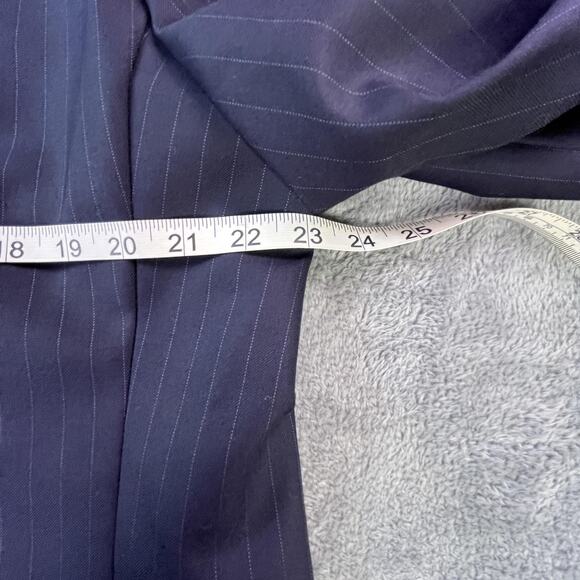 Naldini Blazer Mens 44 Navy Pinstripe Made in Italy Super 150s Wool 3 Button - Picture 7 of 15